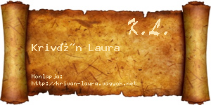 Kriván Laura névjegykártya